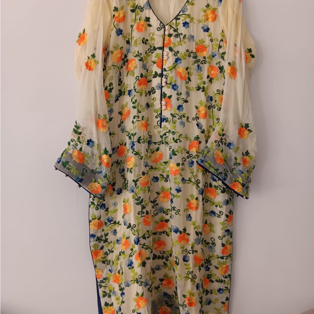 Floral Embroidered Sheer Dress